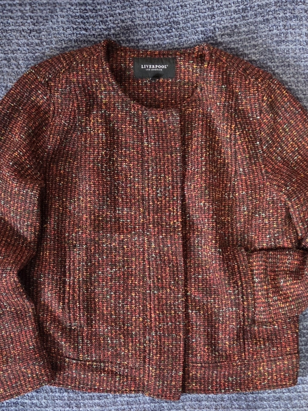 Liverpool Los Angeles Tweed Jacket Size S Multicolor Hidden Zipper